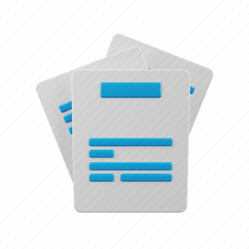 Documents, file, document, paper, page 3D illustration - Download on Iconfinder