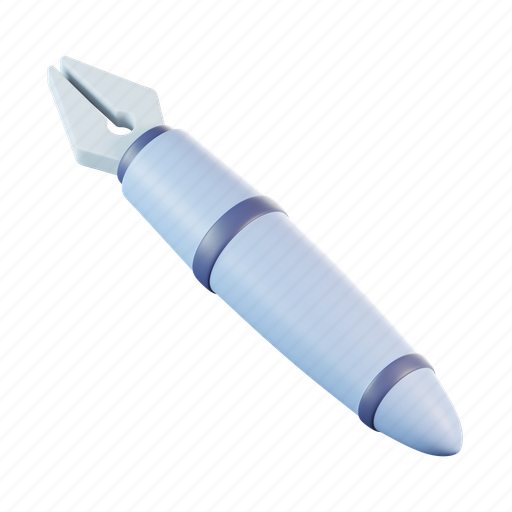 Pen, fancy, fountain pen, write, edit, tool, stationery 3D illustration - Download on Iconfinder