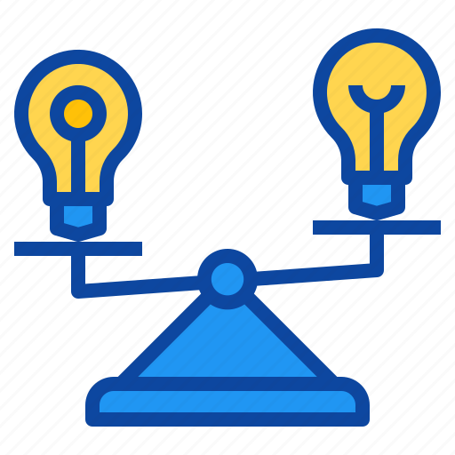 Compare, balance, idea, bulb, scale, design, thinking icon - Download on Iconfinder