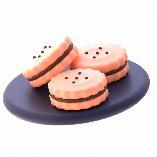 Biscuit, dessert, food, cake 3D illustration - Download on Iconfinder