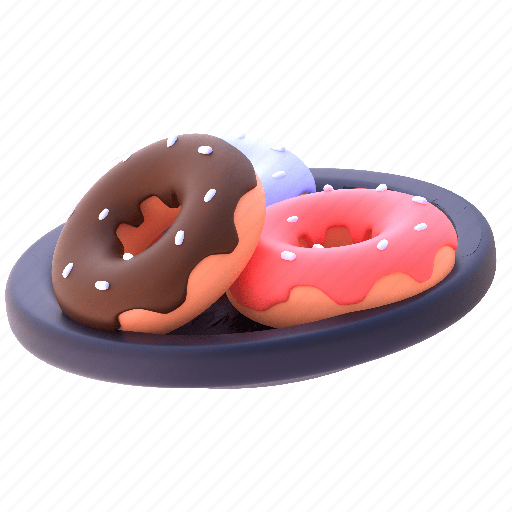 Dounut, dessert, food, cake 3D illustration - Download on Iconfinder
