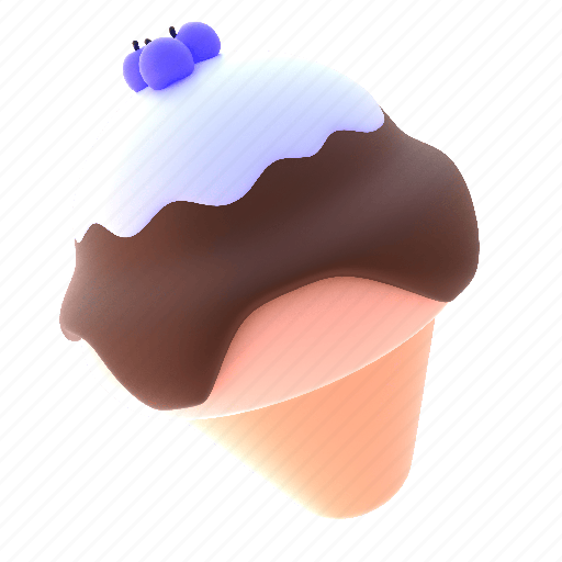 Ice, cream, 2, dessert, food, cake 3D illustration - Download on Iconfinder