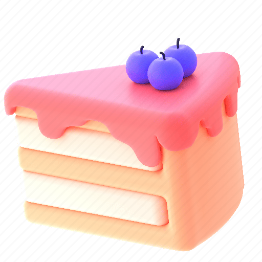 Piece, cake, dessert, food 3D illustration - Download on Iconfinder