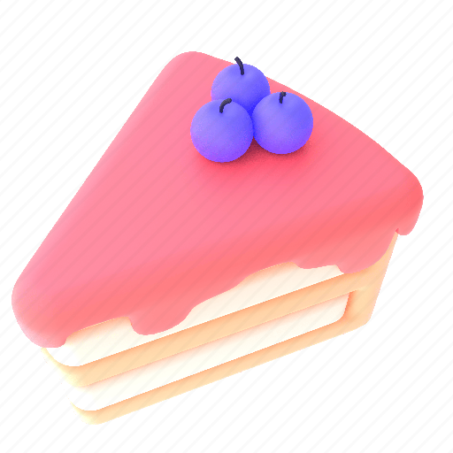 Piece, cake, 2, dessert, food 3D illustration - Download on Iconfinder