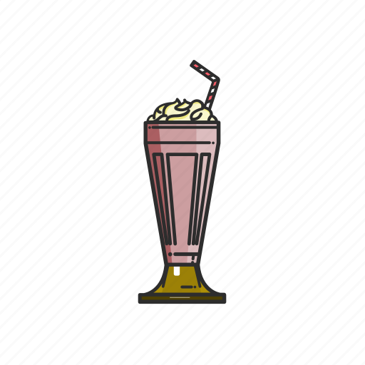 American, cream, diner, drink, food, milkshake, strawberry icon - Download on Iconfinder