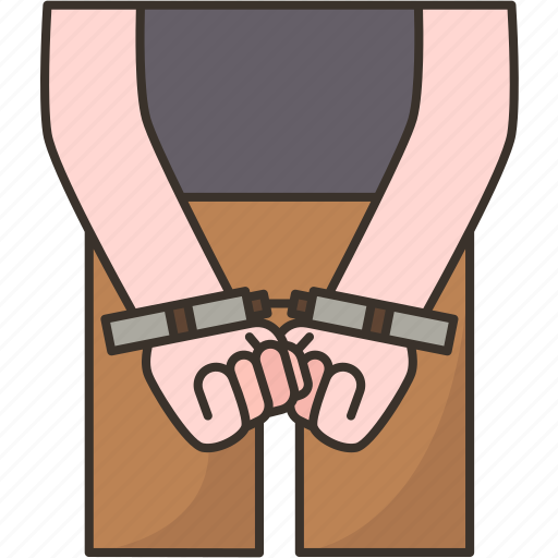 Arrested, hand, cuffed, custody, criminal icon - Download on Iconfinder