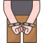 arrested, hand, cuffed, custody, criminal 