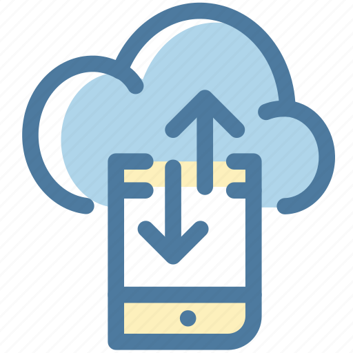 Cloud, download, mobile, phone, server, upload icon - Download on Iconfinder