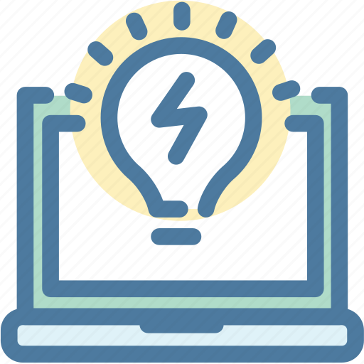 Bulb, energy, idea, invent, laptop, light, startup icon - Download on Iconfinder