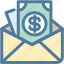 email, envelope, income, letter, mail, message, salary 
