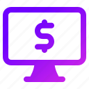 monitor, money, online, digital, payment