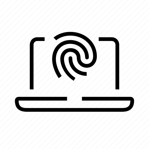 Fingerprint, laptop, office, unlock icon - Download on Iconfinder