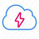 cloud, weather, flash, thunder, data, file, storage