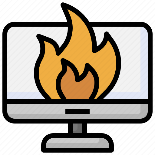 Burning, fire, flame, computer, electronics icon - Download on Iconfinder
