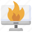 burning, fire, flame, computer, electronics 