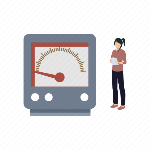 Meter, reading, measure, current, girl icon - Download on Iconfinder