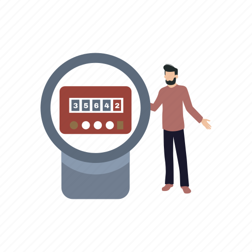 Meter, reading, unit, boy, standing icon - Download on Iconfinder