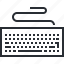 computer, devices, keyboard, line, pixel icon, thin 