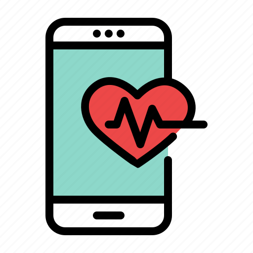 Heart, mobile, monitor, phone, rhythm, smartphone icon - Download on Iconfinder