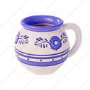 stylized, talavera, talavera cup, cup of coffee, coffee, mexican, folklore