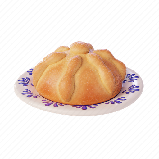 Stylized, pan de muerto, mexico, tradition, dia de muertos, folklore, bread 3D illustration - Download on Iconfinder