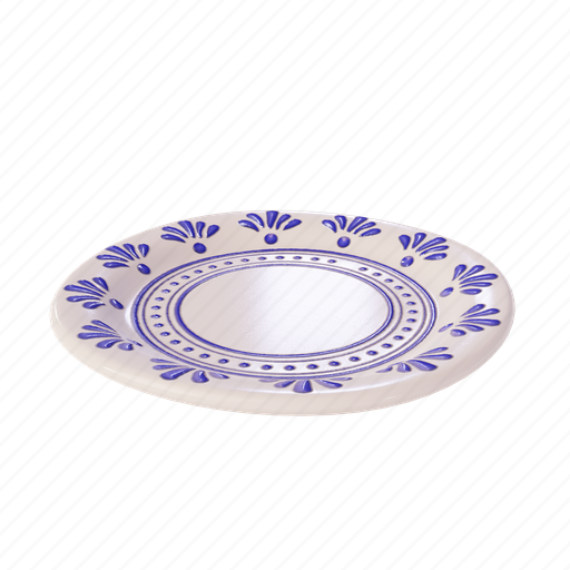 Stylized, talavera, talavera plate, plate, mexican, folklore 3D illustration - Download on Iconfinder