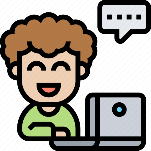Laptop, notebook, communication, online, message icon - Download on Iconfinder