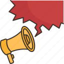 megaphone, speak, announcement, attention, loud