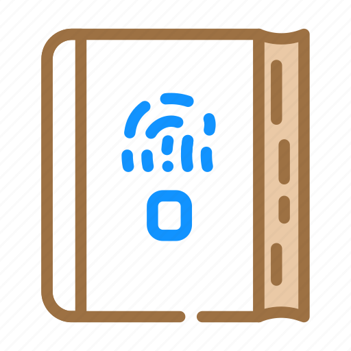Diary, fingerprint, scanner, paper, stationery, accessory icon - Download on Iconfinder