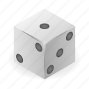 cartoon, chance, dice, isometric, opportunity, sport, white