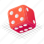 dice, red, sport, isometric, luck, business 