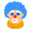 bow, circus, clown, hair, makeup, red nose 