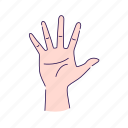count, fingers, gesture, hand, human, palm