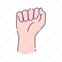fingers, fist, gesture, hand, human, palm