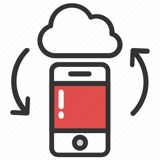 Cloud data access, cloud network access, cloud save and sync, device syncing to cloud, mobile app icon - Download on Iconfinder