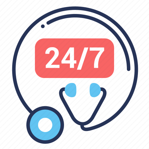 24/7, consultation, service, stethoscope icon - Download on Iconfinder