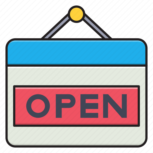 Shop, banner, marketing, board, open icon - Download on Iconfinder