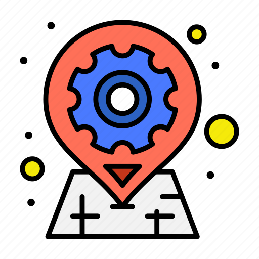 Gear, geo, location, options, pin icon - Download on Iconfinder