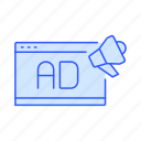 ad, ads, advertising, marketing, megaphone, online, promotion