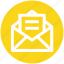 digital, envelope, mail, message, open envelope, open letter 