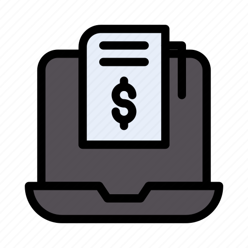 Invoice, bill, marketing, finance, laptop icon - Download on Iconfinder