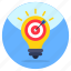 target idea, innovation, bright idea, creative idea, idea goal 