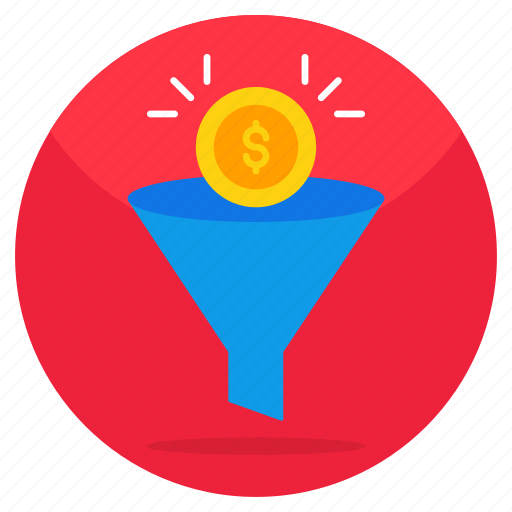 Sales funnel, money extraction, money filtration, dollar filtration, economy filtration icon - Download on Iconfinder