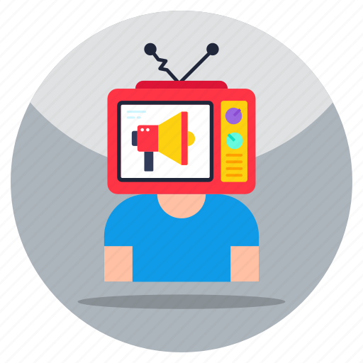 Marketing channel, tv ad, tv advertising, television, tv promotion icon - Download on Iconfinder