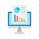 online report, data analysis, statistics, infographics, analytics, bar graph, pie chart, monitor