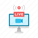 live stream, video streaming, broadcast, streamer, telecast, chat, laptop, computer