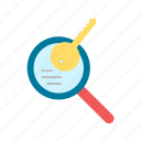 keywords, seo, analysis, search, tags, research, website, magnifying glass
