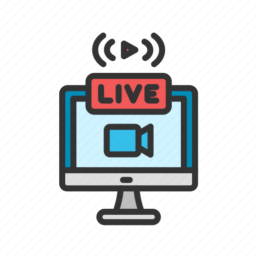 Live stream, video streaming, broadcast, streamer, telecast, chat, laptop icon - Download on Iconfinder