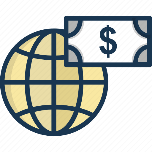 Dollar, economy, global, globe, paper money icon - Download on Iconfinder