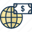 dollar, economy, global, globe, paper money 